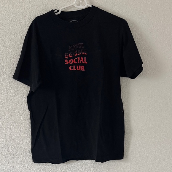 Anti Social Social Club Tops - Anti Social Social Club Black Tee with Red Logo